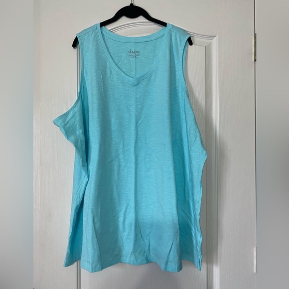 Denim and Co. Women's Blue and White Tank Tops Size 4X - Picture 1 of 4